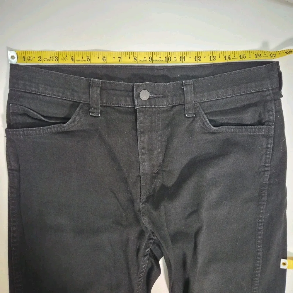 Levi's 508 Jeans Men's 32x34 Regular Taper Fit Black Dark Wash Denim Black Tab
